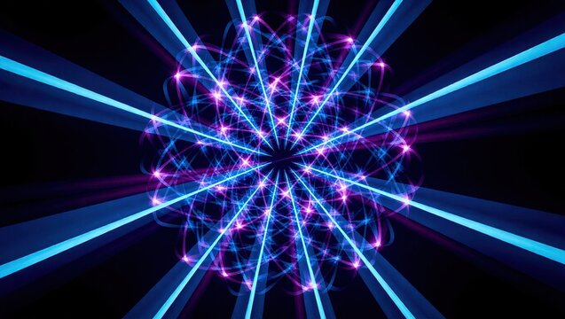 Abstract Blue and Purple Energy Burst.