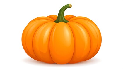 Obraz premium A vibrant, cartoon-style pumpkin on a white background