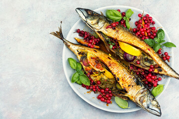 Delicious roasted fish