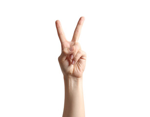 Fototapeta premium isolated hand symbol forming a peace
