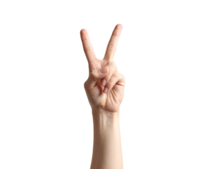 isolated hand symbol forming a peace