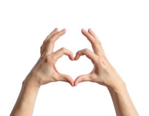 isolated hand symbol forming a heart or love