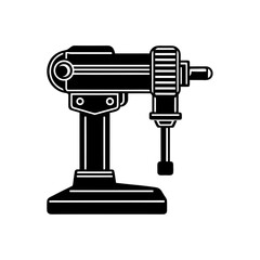 Illustration of a fly tying vise on transparent background silhouette