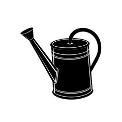 Illustration of a watering can tool on transparent background silhouette