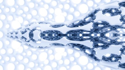 Abstract Snake Skin Pattern with Blue and White Bubbles.