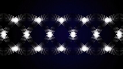 Abstract white light patterns on a dark blue background.