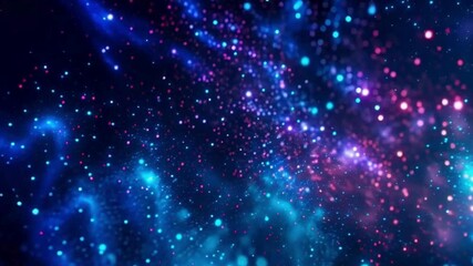 Colorful stars animation video footage with glowing particles, sparkling galaxy motion, vibrant cosmic night sky background, shining starfield effect for fantasy, space, celebration, and decorative vi