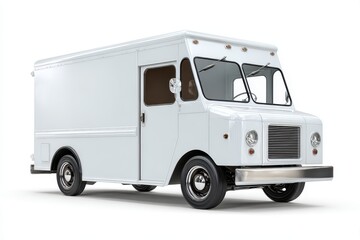 Stylish Step Van. Modern Delivery Vehicle in Sleek White Design for Cargo Transportation