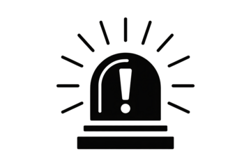 Urgent alert siren flashing, warning signal, danger notification