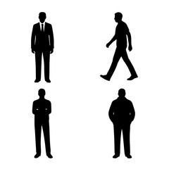 Man Silhouettes Vector Set