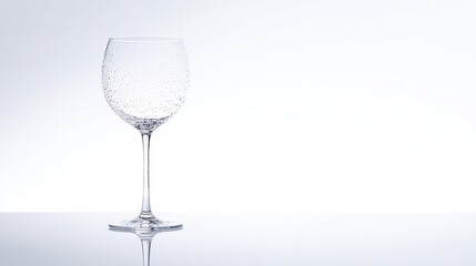 stemware. Elegant white wine glass placed simply on a clean table, capturing refined sophistication. bar promotions, beverage menus, designed for food & beverage menus and cafe branding.