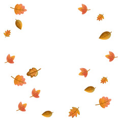 Watercolor autumn leaves hand drawn 