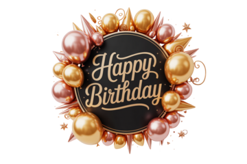 Celebrate joyous birthdays with elegant rose gold balloons