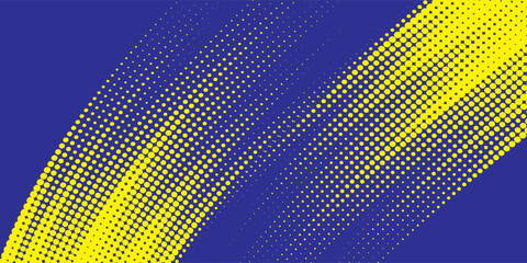 Abstract speed line style blue halftone banner design template. kuning and blue halftone dot pattern with grunge texture. Sporty style white and black dot pop art comic, Eps 10.