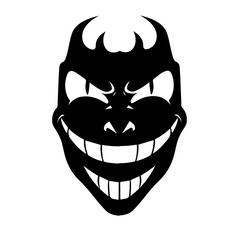 Evil Smiling Mask &ndash; Dark Horror Face Illustration