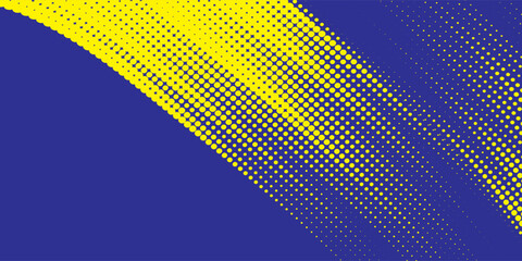 Abstract speed line style blue halftone banner design template. kuning and blue halftone dot pattern with grunge texture. Sporty style white and black dot pop art comic, Eps 10.