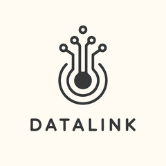 Vector art of datalink logo representing data connection and technology, abstract symbol