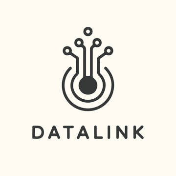 Vector art of datalink logo representing data connection and technology, abstract symbol