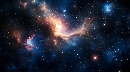 Obraz premium Cosmic Nebula with Stars and Galactic Clouds space