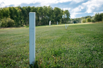 out of bounds markers on the discgolf course
