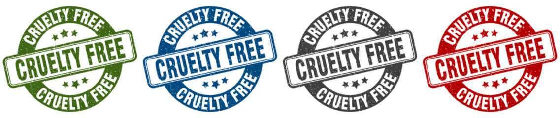 cruelty free stamp. cruelty free round stamp set isolated on white background