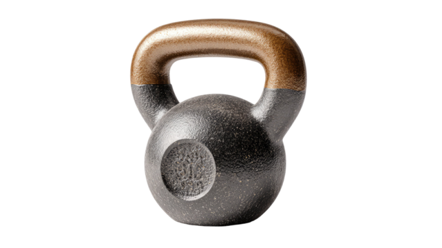 Adjustable kettlebell weight fitness equipment with removable plates for strength training workout and home gym exercise isolated on white background