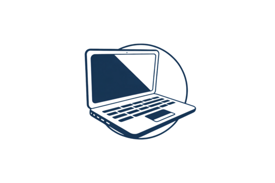 Modern laptop open for business and productivity