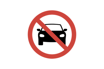 No vehicles allowed sign, clean prohibition symbol