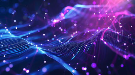 Abstract holographic AI interface with glowing neural data futuristic visualization  