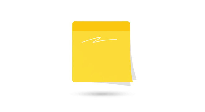 Blank yellow sticky note with shadow, ideal for office tasks or personal reminders isolated on