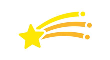 Stylized celestial icon, featuring a bright yellow star with flowing comet trails for creative