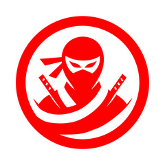 Dynamic Red Ninja Warrior Icon