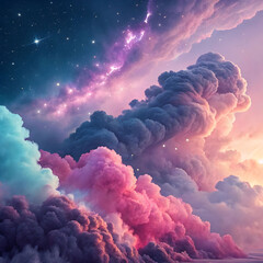 dreamy and colorful smoke clouds