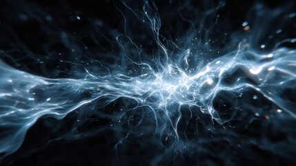 Close-up cable with blue electric energy
