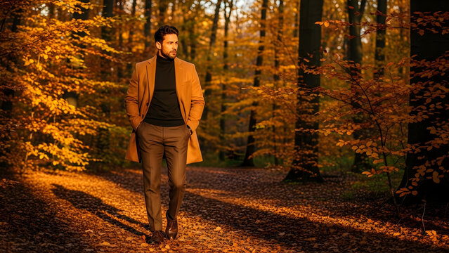 full color photo of woman walking through outdoor farmer’s market wearing denim jacket, rust scarf, and corduroy skirt, natural warm light, realistic street scene