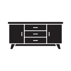 Credenza Solid Icon for Interior Design
