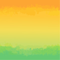 Fototapeta premium Abstract colorful background with halftone gradient and grunge texture. Hand drawn yellow and green dotted texture, square pixel dot cartoon background.