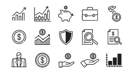Financial Growth and Investment Doodle Icons Business and Finance Conceptual Elements