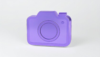 Violet Blue Metal Camera Icon 3D Render