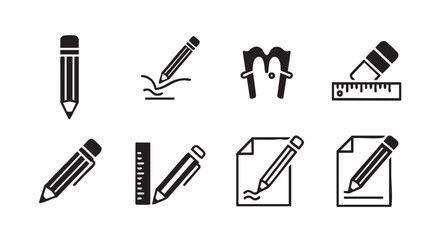 Obraz premium Pencils and ruler design graphic elements for education and creativity