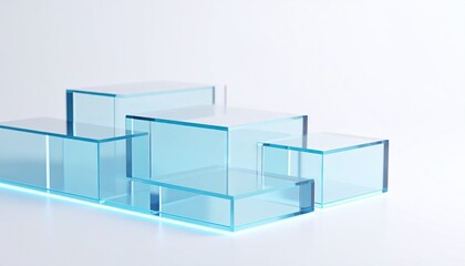 Blue Acrylic Blocks Product Display