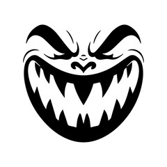 Evil Smiling Mask &ndash; Dark Horror Face Illustration