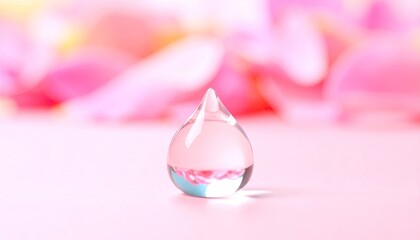Pink Jelly Droplet Macro Photography with Pastel Background