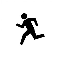 Silhouette of a person running quickly in a forward direction viewable