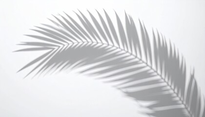 Fototapeta premium Palm Frond Shadow on White Background