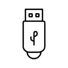 USB flash drive with minimalist design on white background  
