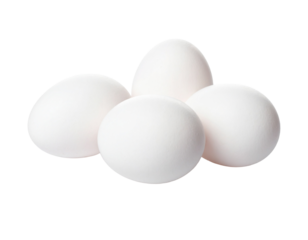 Group of White Free Range Eggs Isolated on White