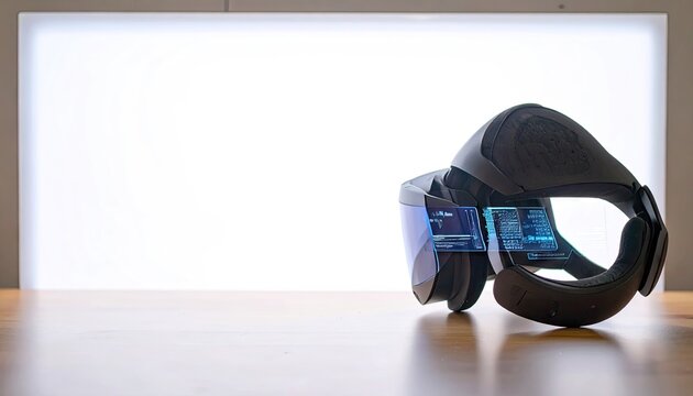 Augmented Reality Headset Silhouette with Subtle UI Overlay