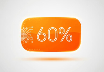 Orange digitalthemed badge displaying a 60 discount