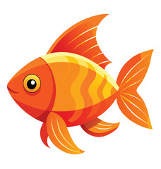 Bright Orange Aquatic Fish Vector